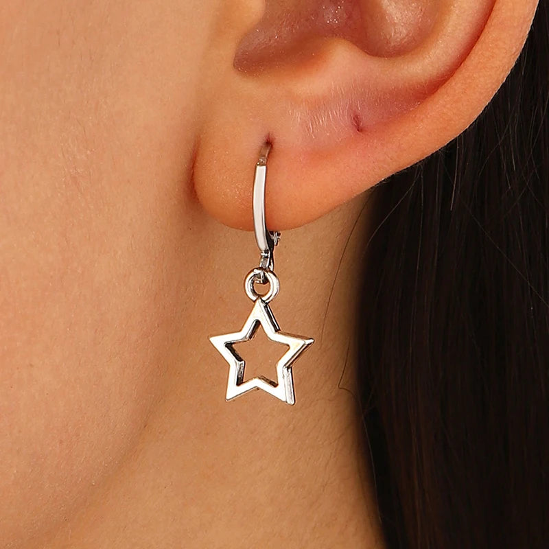 Lucky Star Hoop Earrings